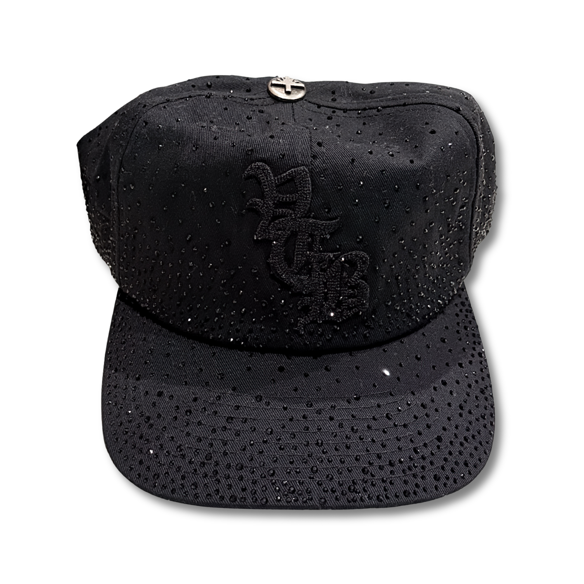 Black Rhinestone Snapback